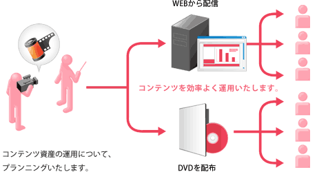 コンテンツ資産の運用について、プランニングいたします。